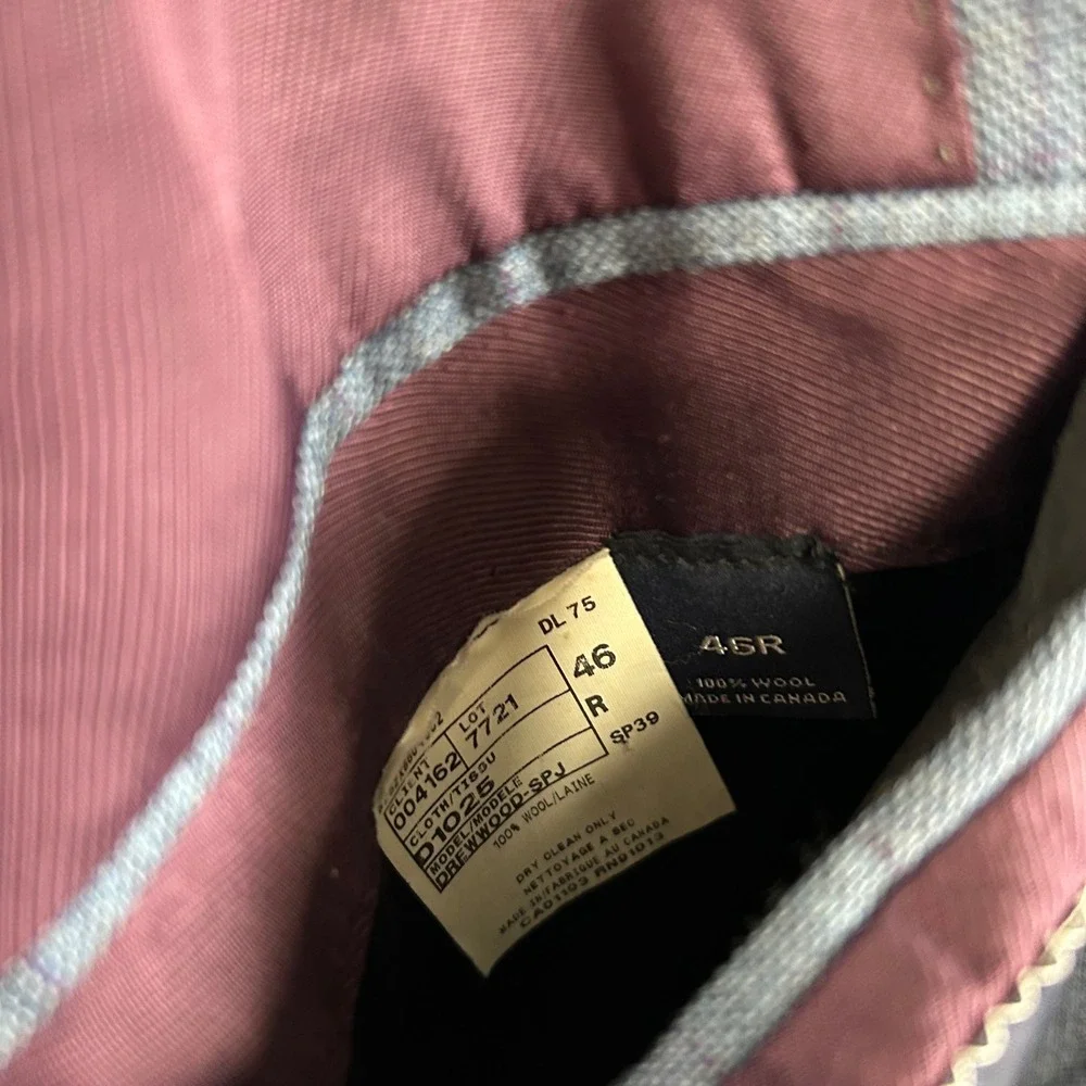 Cremieux Sport Coat Mens 46R Blue Glen Plaid Loro Piana Wool Blazer Canada